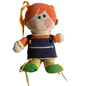 Vintage Playskool Dressy Bessy Activity Doll 1976 Plush Fun Denim Outfit & Smile